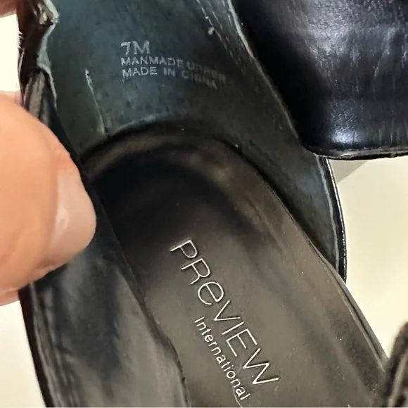 Women’s Preview International Zipper Patent Leather Strappy Heel Size 7 - Picture 2 of 6